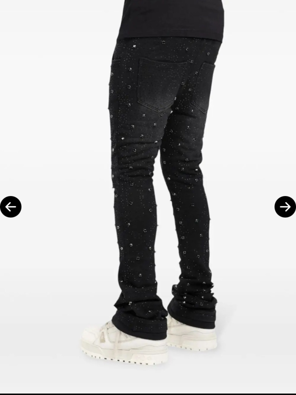 New GUAPI Black Rhinestone-Embellished Jeans - Picture 4 of 9